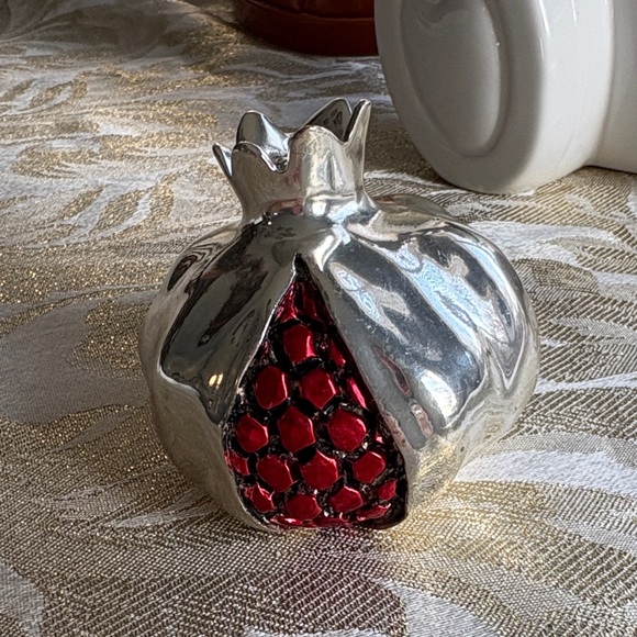 Source Unknown Other - Sterling Silver Plated and Red Pomegranate Decor